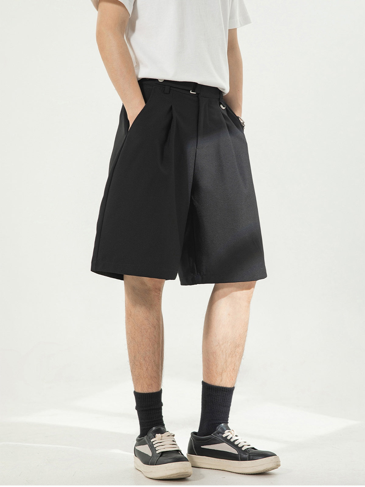 【EXPÉDITION NORMALE】Short de costume drapé coupe droite