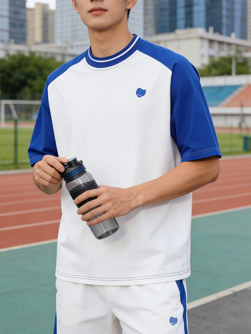 Color-blocked Letter Printed T-shirts