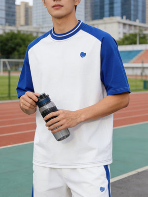 Color-blocked Letter Printed T-shirts