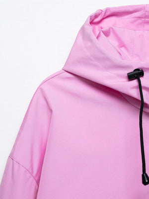 Casual Workwear Style Hooded Pocket Zipper Jacket