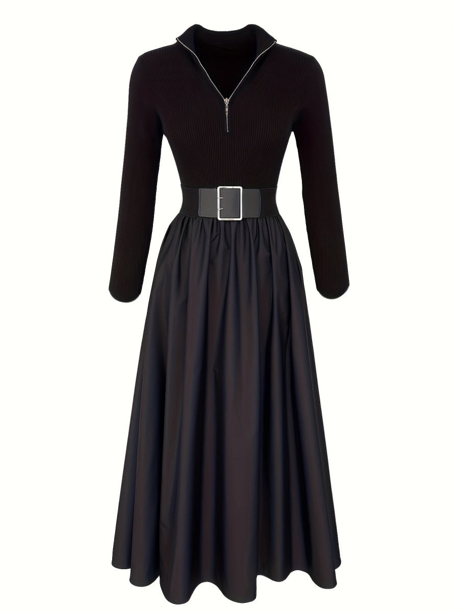 V-neck Big Swing Long Sleeve Parties Maxi Dresses