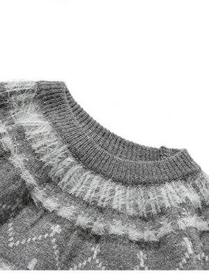 Fair Isle Red Christmas Jacquard Pattern Sweaters