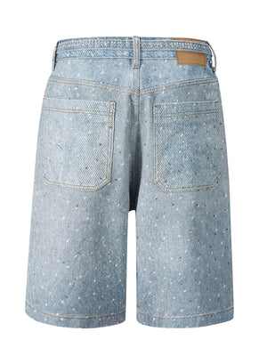 Y2K Diamond Includes Belt Loose-fitting Five-quarter Pants Jeans