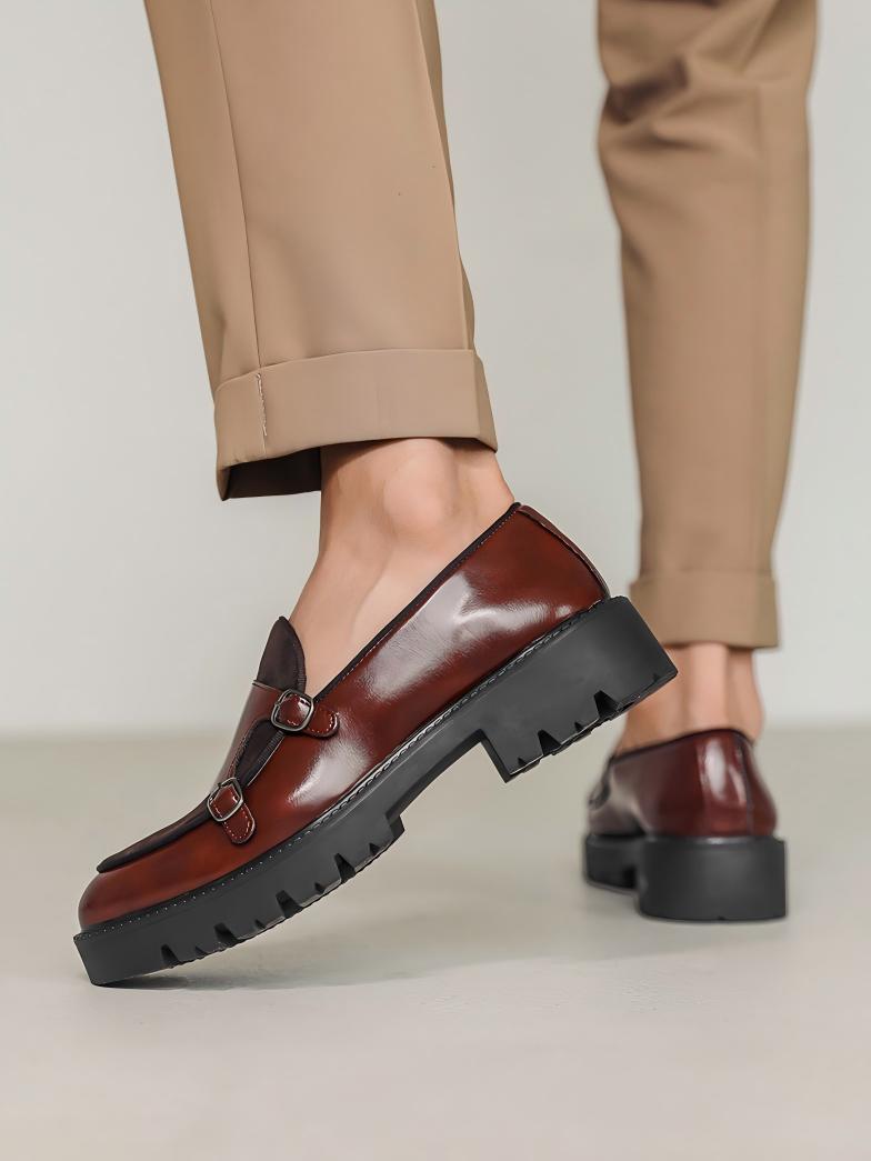 Patchwork Platform Slip-on Loafers