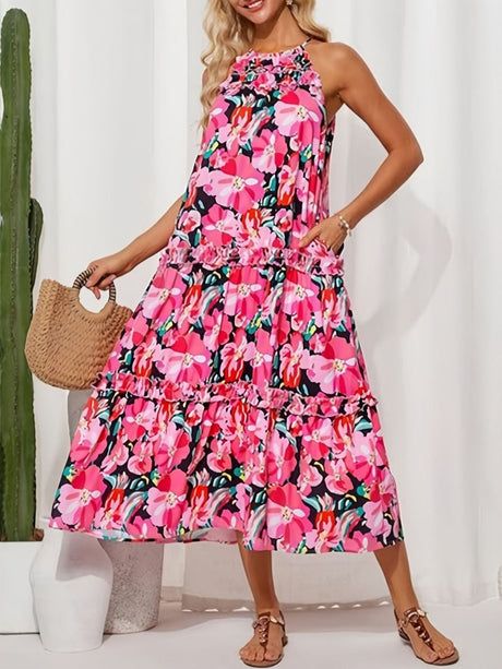 Ruffle Printed Maxi Dresses