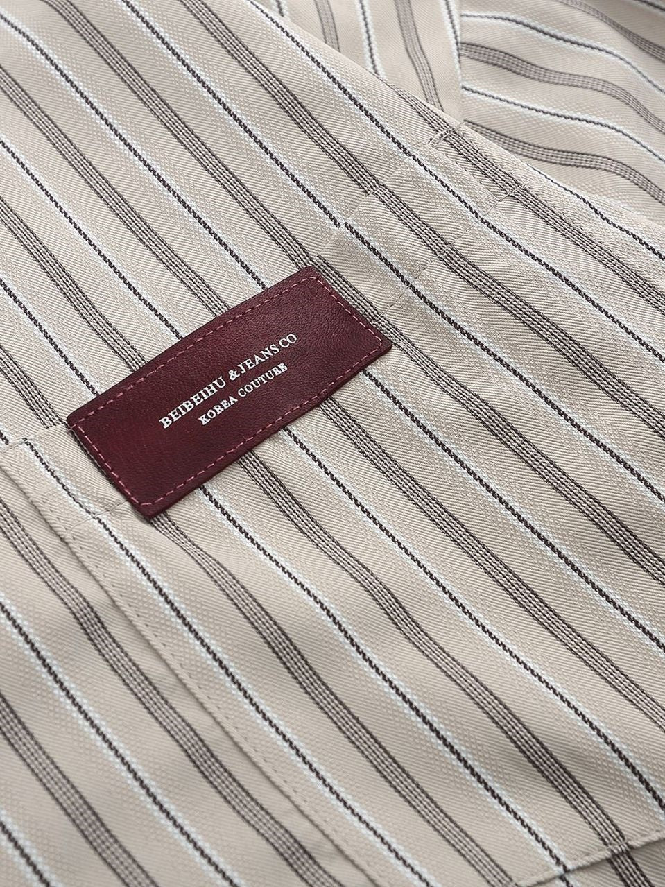 Liber Autumn Neutral wear Pocket decoration Stripes Shirts