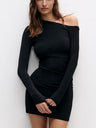Asymmetrical Collar Slim Fit Hip Body Mini&Short Dresses