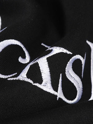 Retro Sports Embroidery Contrasting Colors Hoodies