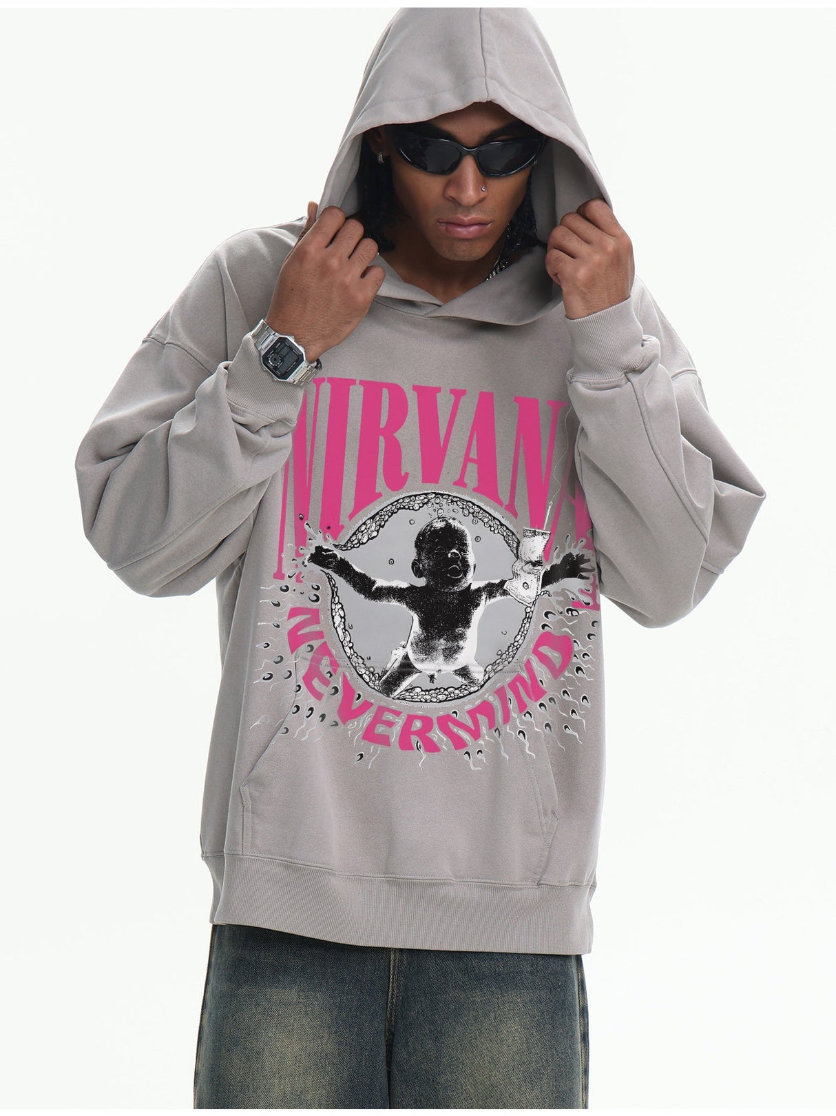 Nevermind Digital Direct Printing Washing Hoodies