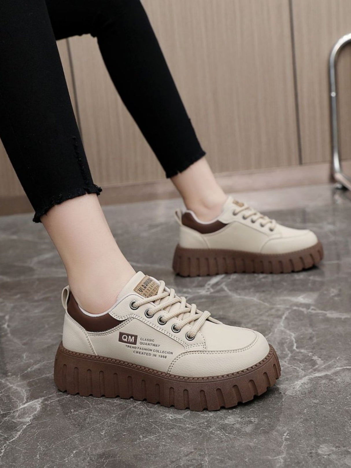 Colorblock Thick-Sole Women's Casual Sneakers