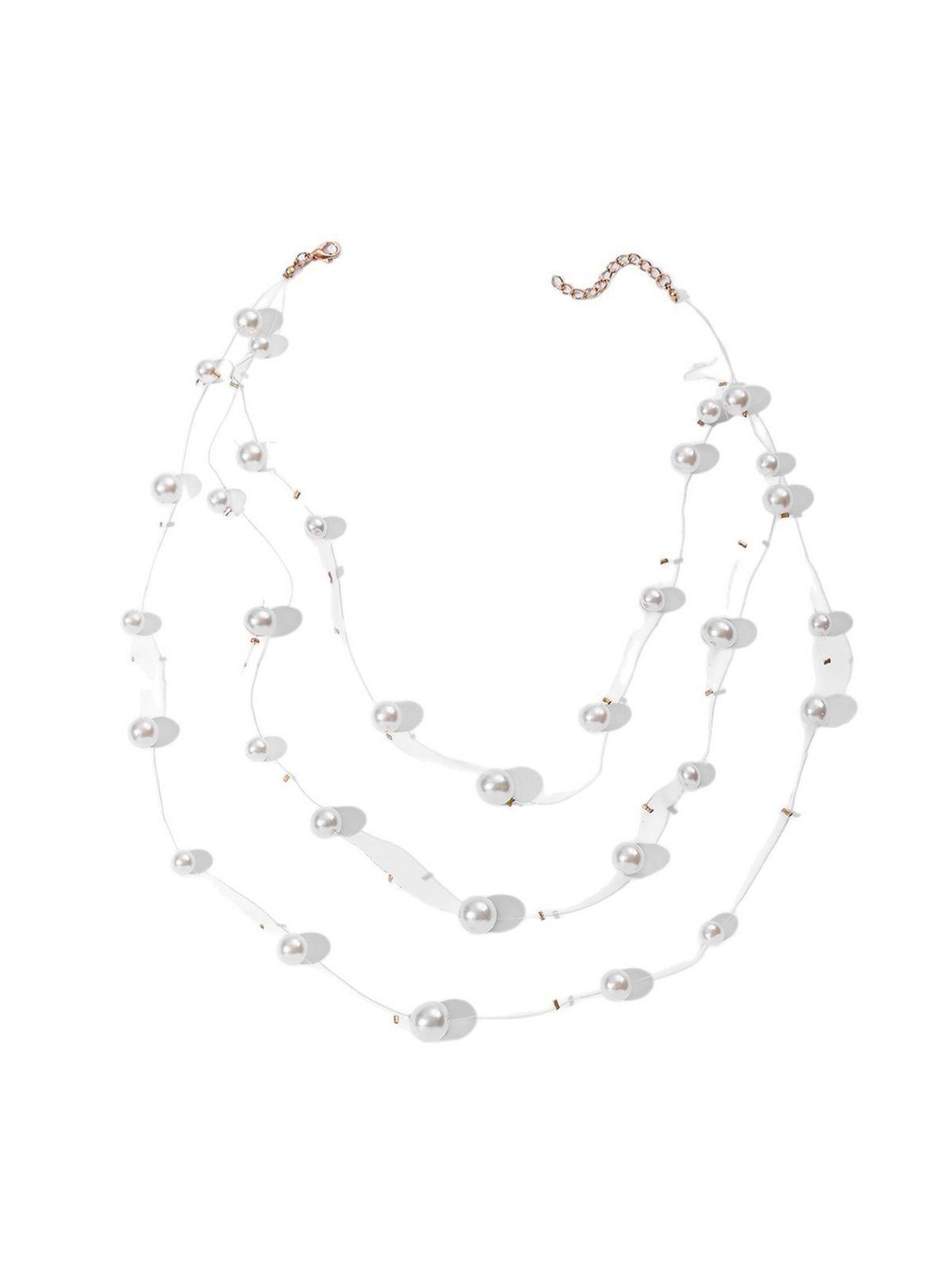 Multi-layered Pearl Pendant Necklace