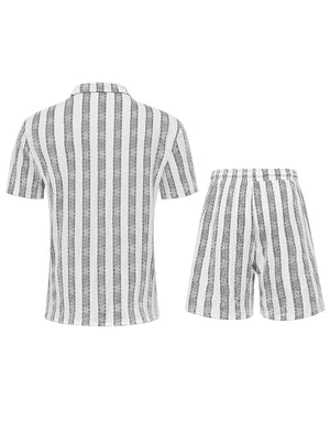 Vertical Stripes Leisure Vacation Loose-fit 2-piece Sets Set