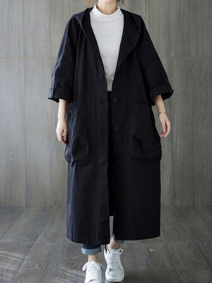 Oversized Hooded Trench Coat
