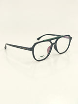 Lunettes à monture noire et bordures vertes
