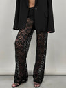 Lace See-through High-waisted Splicing Sexy Mesh High-elasticity Trousers