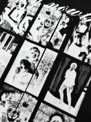 Retro Abstract Character Print Loose Lapel Long-sleeved Shirt