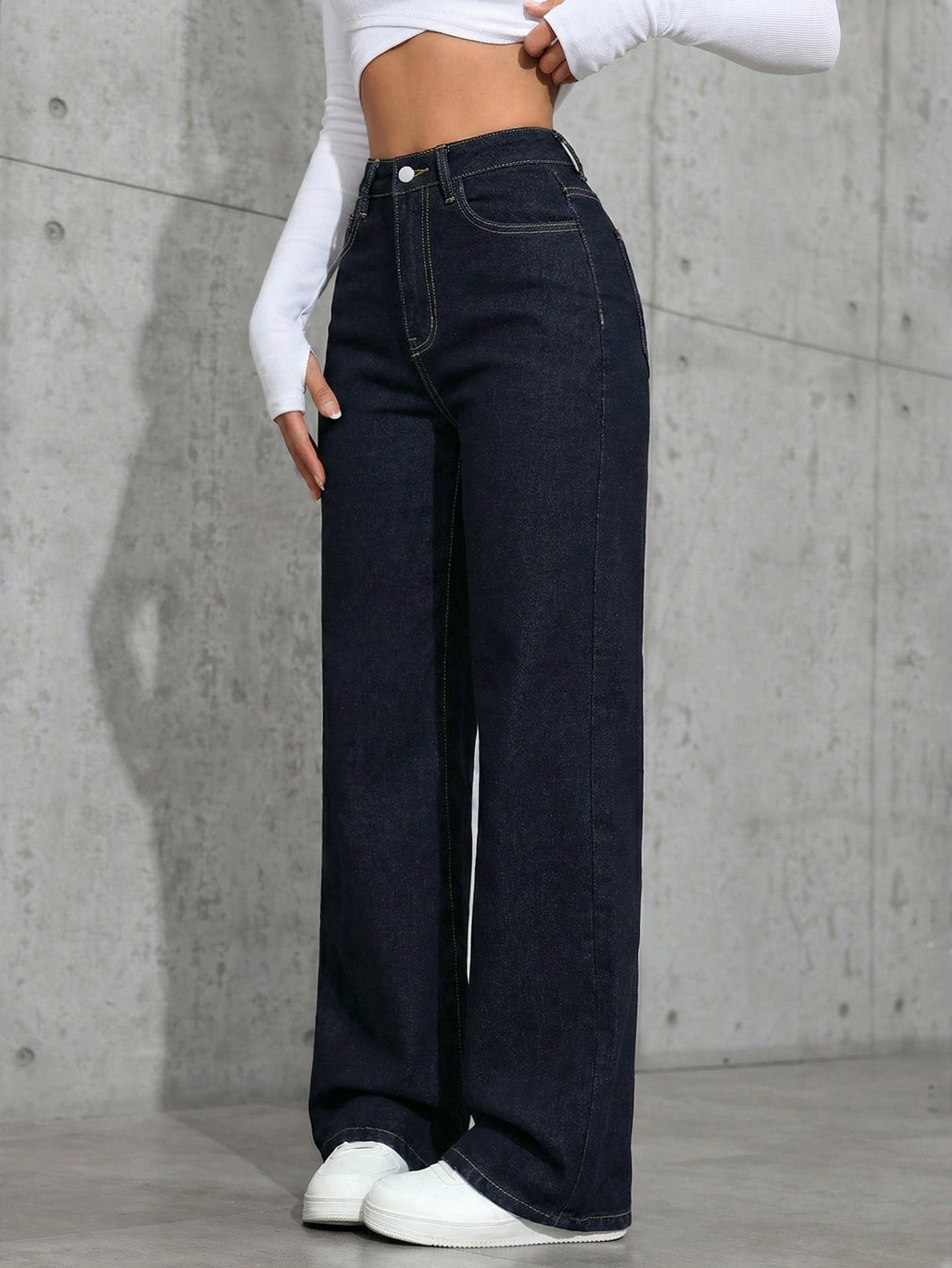 American Casual Super Cool Loose Straight Leg Mid-rise Jeans