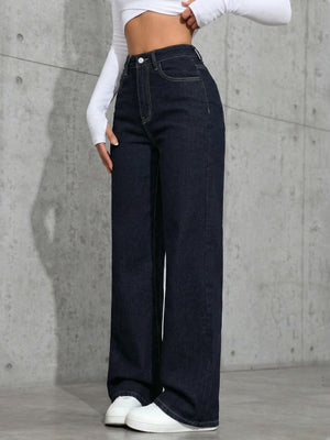 American Casual Super Cool Loose Straight Leg Mid-rise Jeans