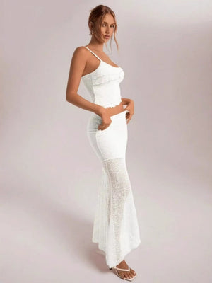 Liber Summer Women's Lace Solid Color 2-piece Sets