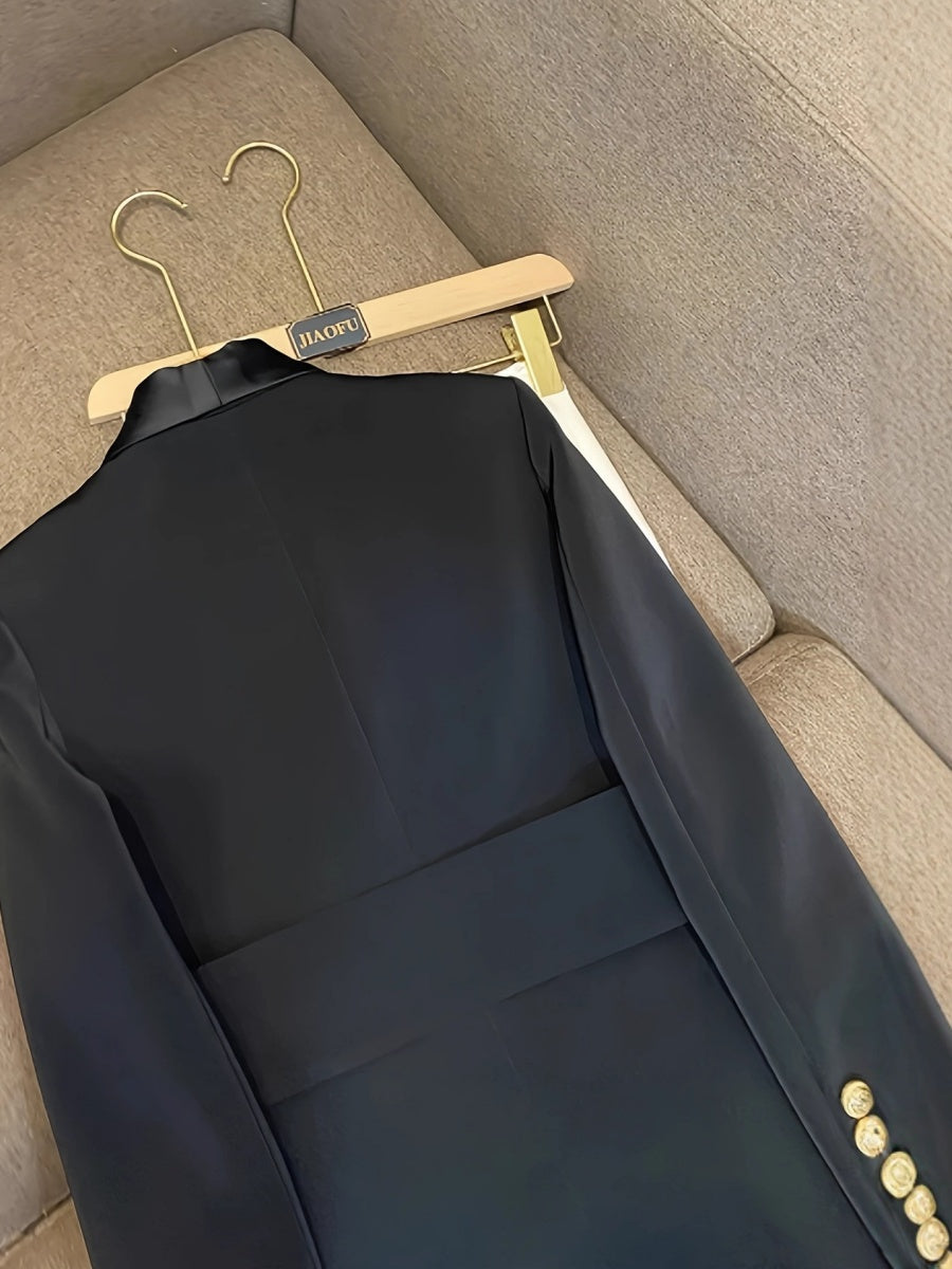 Double-breasted Green Fruit Collar Belt Profession Temperament Blazers