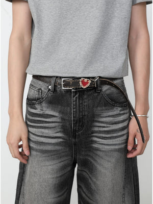 Retro Washed Patchwork Distressed Jeans
