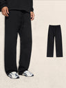 Half Zipper Stand Collar Rough Edge Splicing Sweatshirts&Hoodies Straight-leg Trousers Set