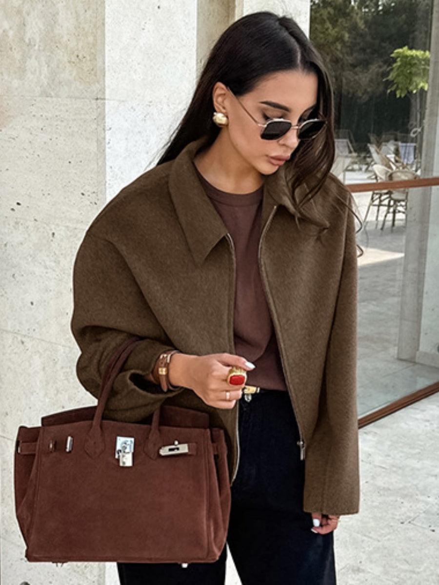 Brown Zip-Front Jacket