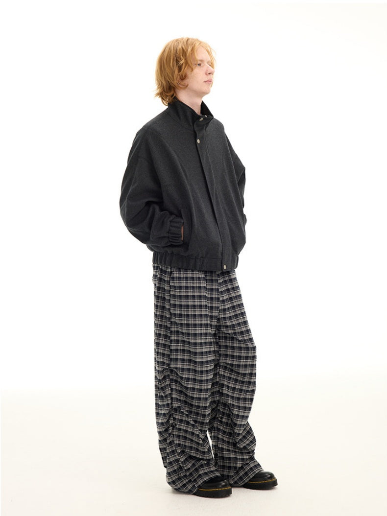 Cleanfit Structural Segmentation BOXY Silhouette Loose Stand Collar Jackets