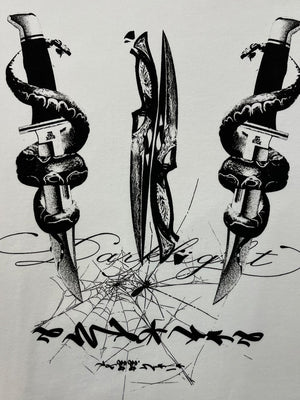 305G Dark Dagger Print Loose Long-sleeved T-shirt