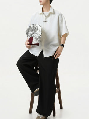 New Chinese Style Breathable Plum Bossom Loose-fit Shirts
