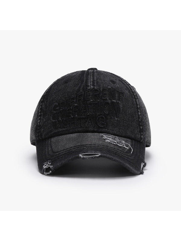 Letter Embroidery Washed Baseball Caps