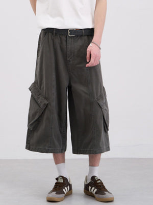Retro Vintage Distressed Large Pockets Tooling 7 Points Shorts