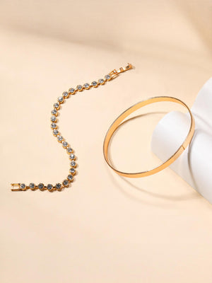 Alloy Diamond-set Bracelet