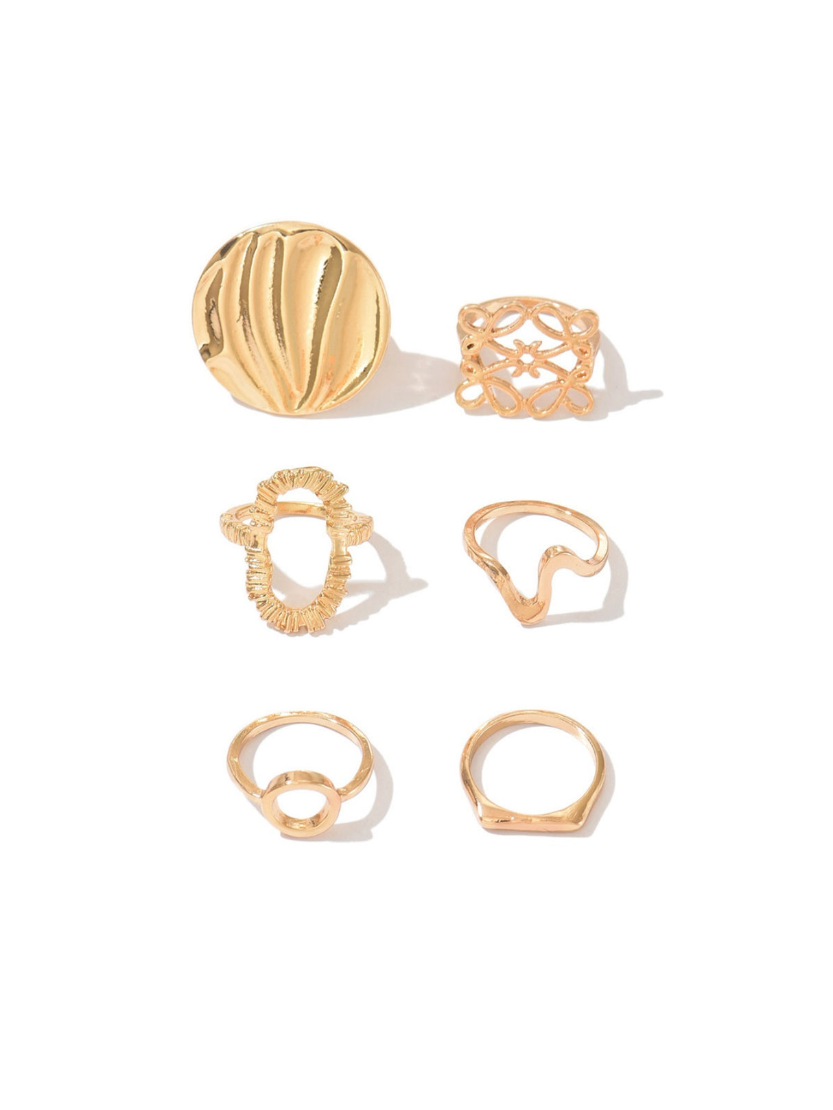 Geometric Openwork Ring Set