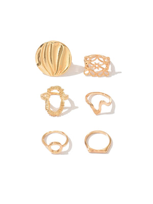 Geometric Openwork Ring Set