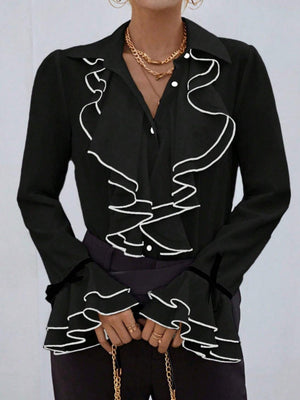 Blusen und Hemden mit Rüschenärmeln und Glockenärmeln