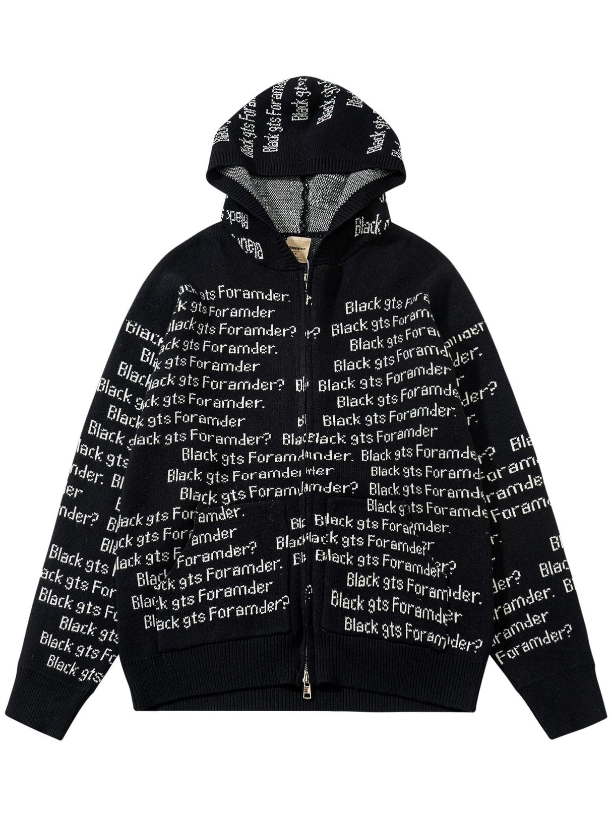 Letter Print Hooded Cardigans