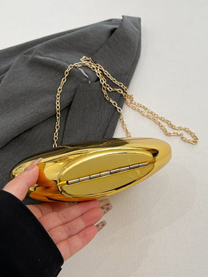 Oval Acrylic Seashell Evening Crossbody Bag