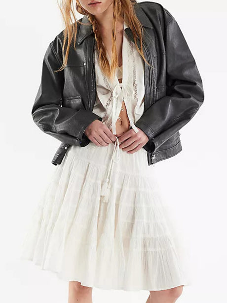 Multi-story Straps Sweet Short Skirt