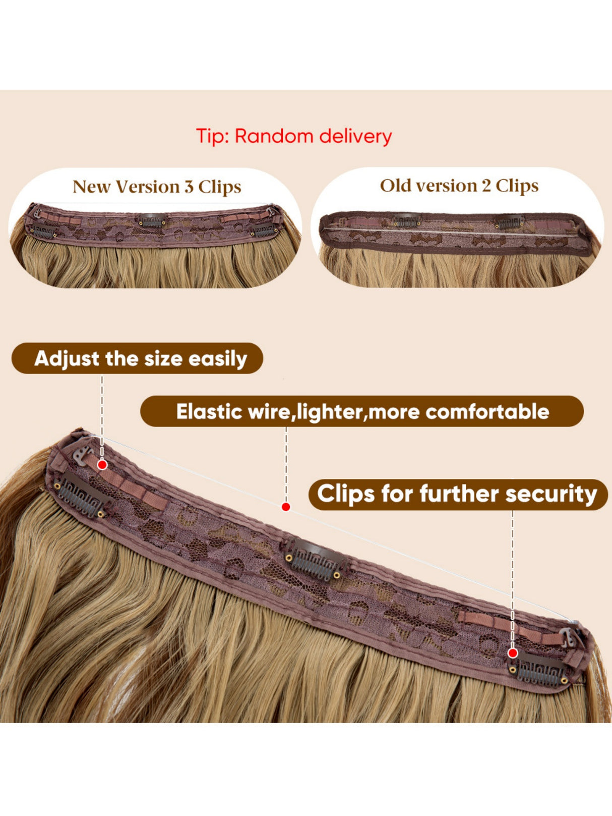 One-piece Hair Extension For Long, Wavy, Voluminous Hair