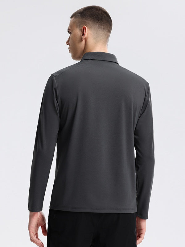 Sports Long Sleeve Base Layer Stand Collar POLO