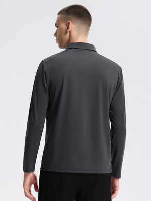 Sports Long Sleeve Base Layer Stand Collar POLO