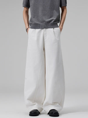 Arc Segmentation Design Washed Pants