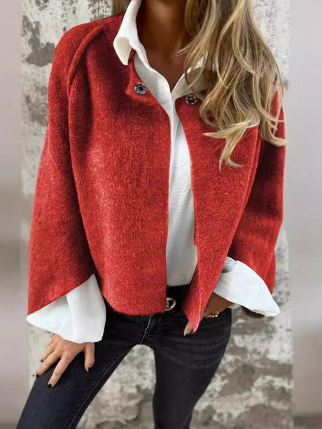 Short Cardigan Imitation Wool Coat Leisure Business Jacket