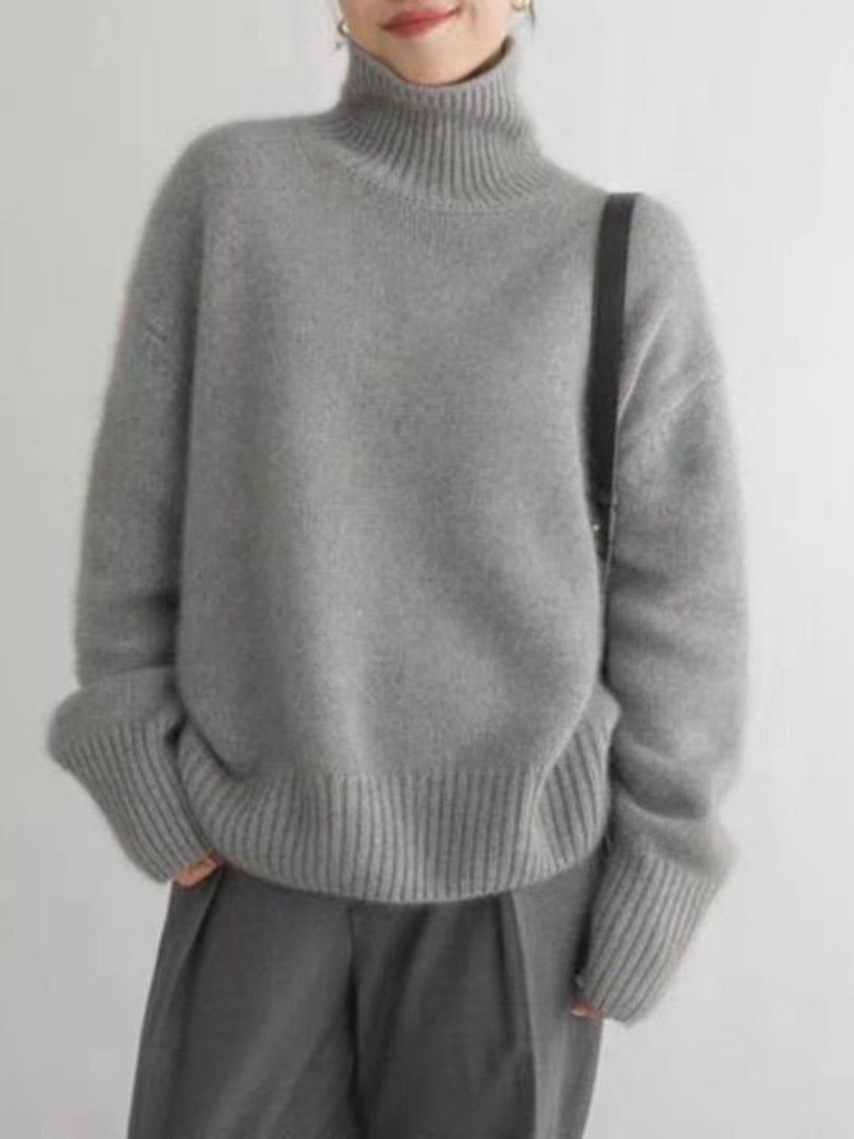 Liber Turtleneck Solid Color Solid Color Knitted Sweater