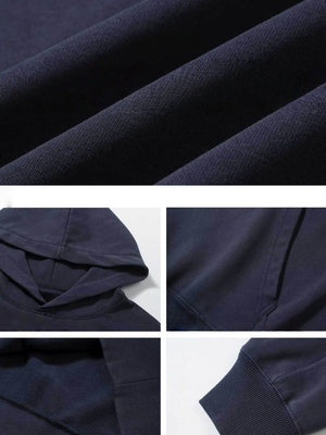 Washing Loose Terry Printed Hoodies