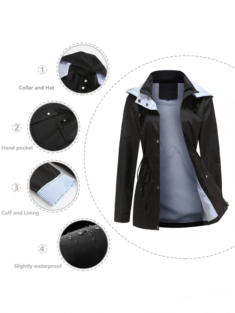 Removable Cap Water Proof Pocket Hooded Jackets