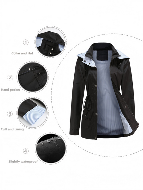 Removable Cap Water Proof Pocket Hooded Jackets