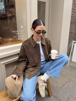 Suede buttons Pocket Jacket