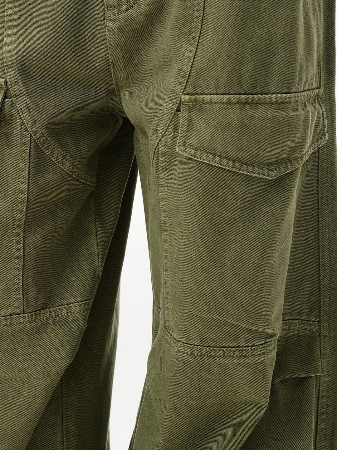 Liber Autumn Neutral wear Solid Color Cargo Trousers